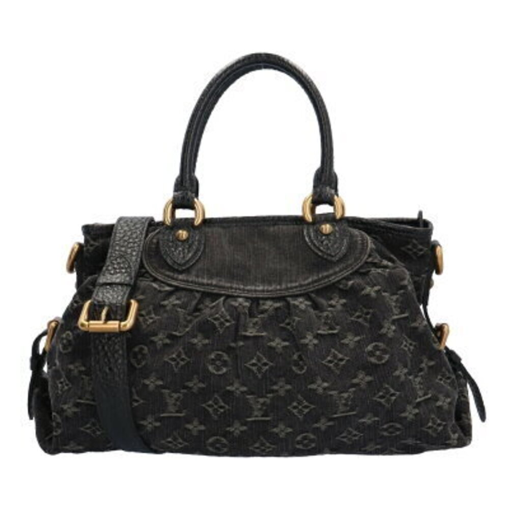 Louis Vuitton Neo Cabby Monogram Denim Shoulder Bag Black